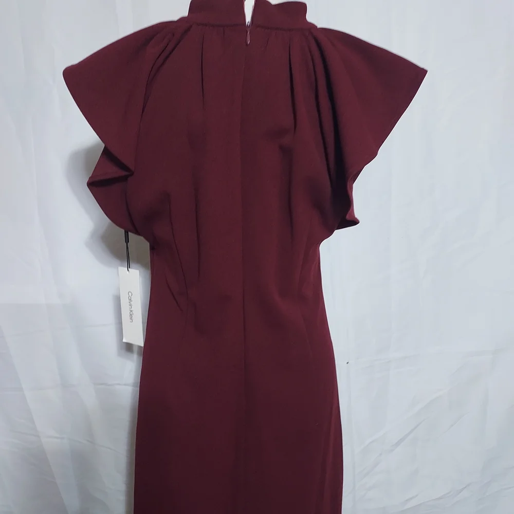 Calvin Klein Collection Deep Burgundy Midi Dress - Picture 4 of 5